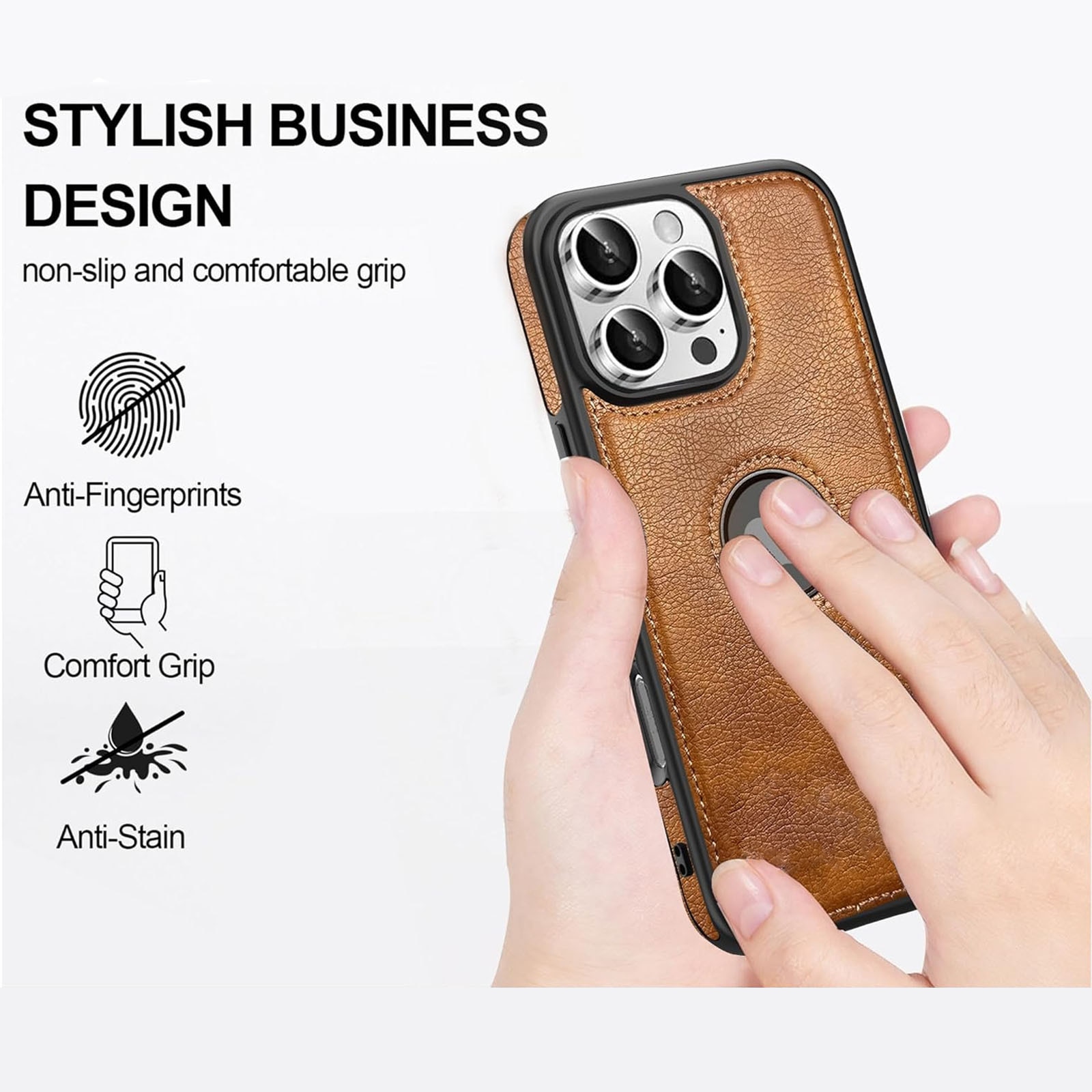 Husa telefon compatibila iPhone 16 Pro Max, AFKSMILE, MagSafe, Anti-soc, Decupaje Precise, Rezistenta la impact, Decupaj pentru Vizibilitatea Logo-ului, Antizgarieturi, Cu aspect vintage, Din PU piele, Maro