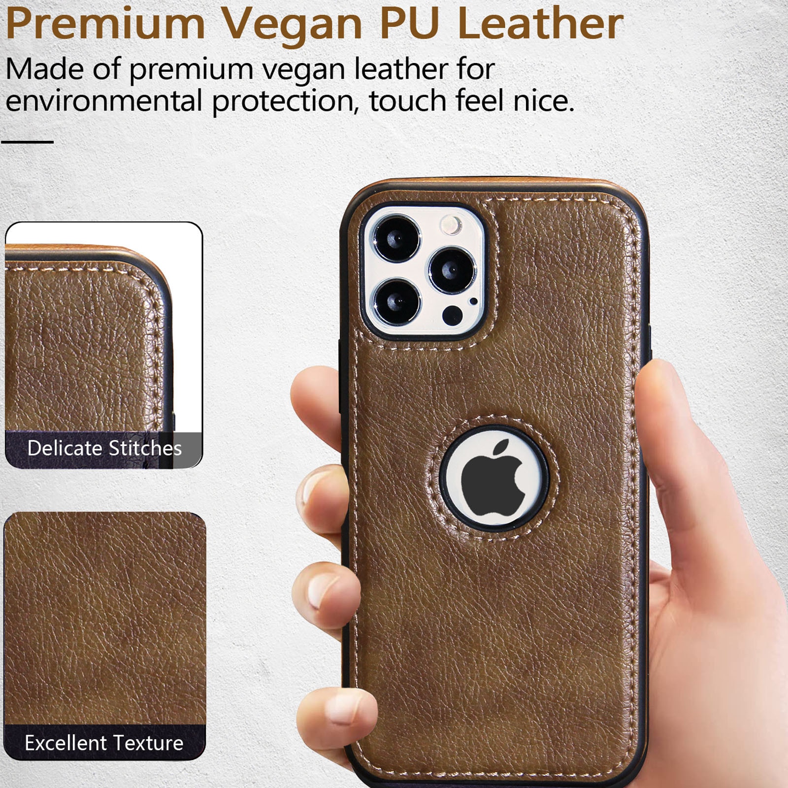 Husa telefon compatibila iPhone 16 Pro Max, AFKSMILE, MagSafe, Anti-soc, Decupaje Precise, Rezistenta la impact, Decupaj pentru Vizibilitatea Logo-ului, Antizgarieturi, Cu aspect vintage, Din PU piele, Maro