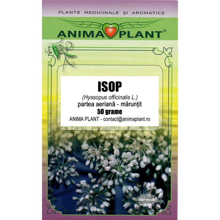 Ceai ISOP, Anima Plant, 50 g, produs vegetal uscat, aromă intensă