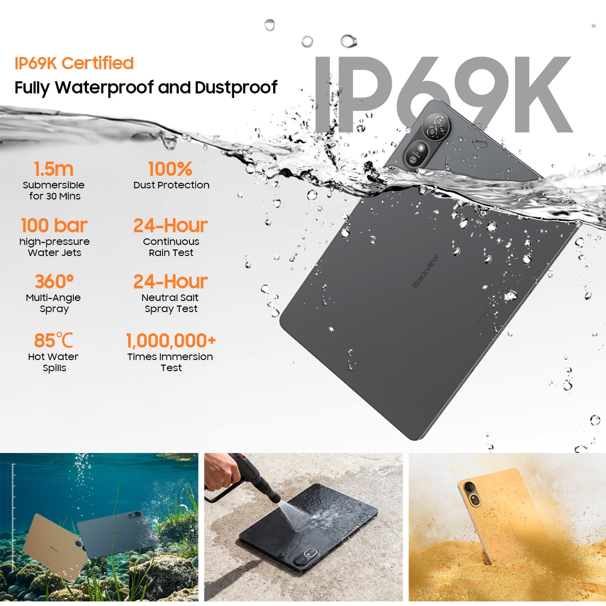 Tableta Blackview MEGA 12,12.2inch QFHD+ IPS,120Hz,5G Ai Android 16,24GB+256GB(TF 2TB),10000mAh,50MP, Cu tastatura, Dual SIMS, BT 5.3/IP69K,4 × Box Speakers, negru