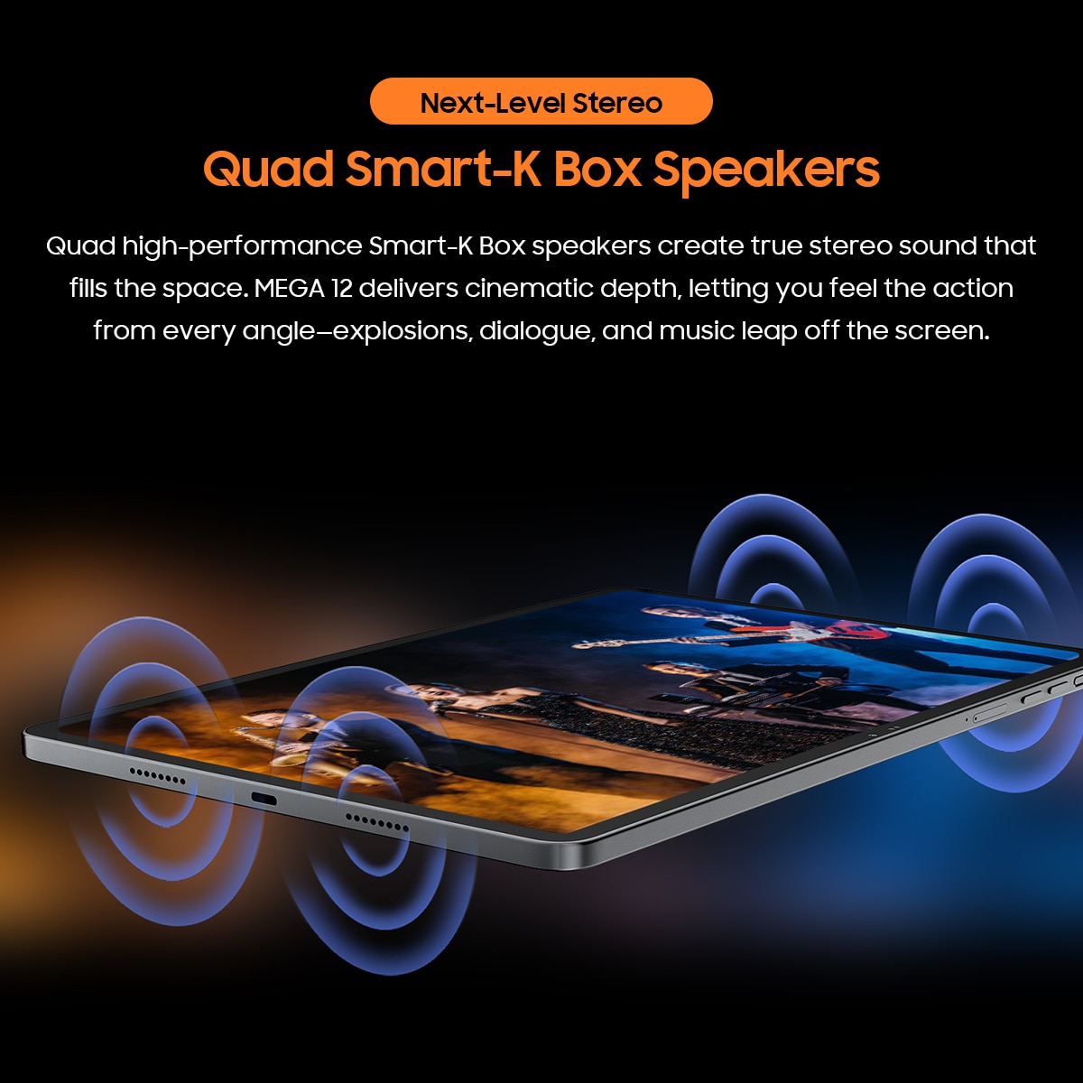 Tableta Blackview MEGA 12,12.2inch QFHD+ IPS,120Hz,5G Ai Android 16,24GB+256GB(TF 2TB),10000mAh,50MP, Cu tastatura, Dual SIMS, BT 5.3/IP69K,4 × Box Speakers, negru