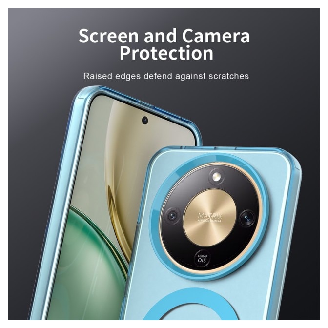 Husa Upzz® Tech Candy Pentru Honor Magic 8 Lite, Tehnologie Magsafe, Protectie La Camera si Colturi, Albastru