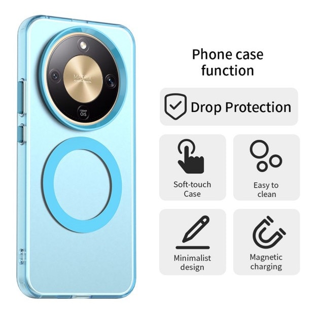 Husa Upzz® Tech Candy Pentru Honor Magic 8 Lite, Tehnologie Magsafe, Protectie La Camera si Colturi, Albastru