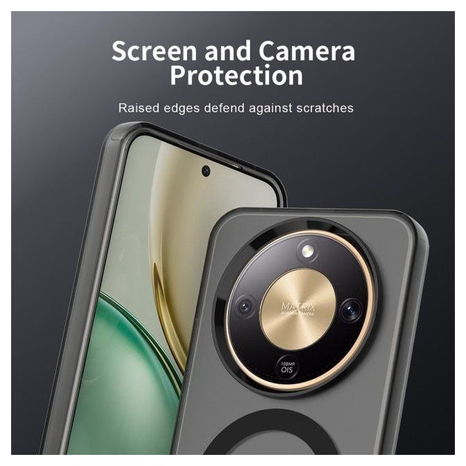 Husa Upzz® Tech Candy Pentru Honor Magic 8 Lite, Tehnologie Magsafe, Protectie La Camera si Colturi, Negru