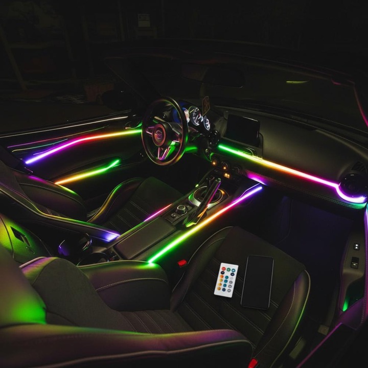 Kit iluminat ambiental digital RGB telecomanda APP 5V