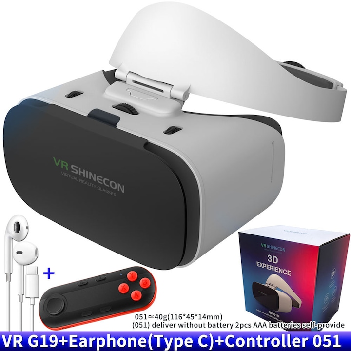 597 Vr VR 3D очила, виртуална реалност, акрилни лещи, слушалки, геймпад, VR ...