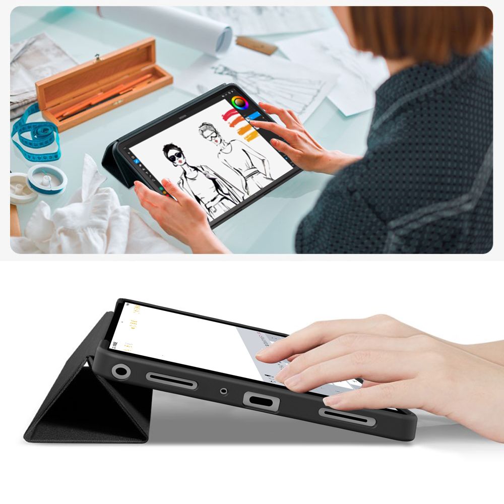 Husa Tech-Protect SmartCase compatibila cu Samsung Galaxy Tab A9 Plus / A11 Plus (X210 / X215 / X216 / X230 / X235 / X236) 11 inch, Negru