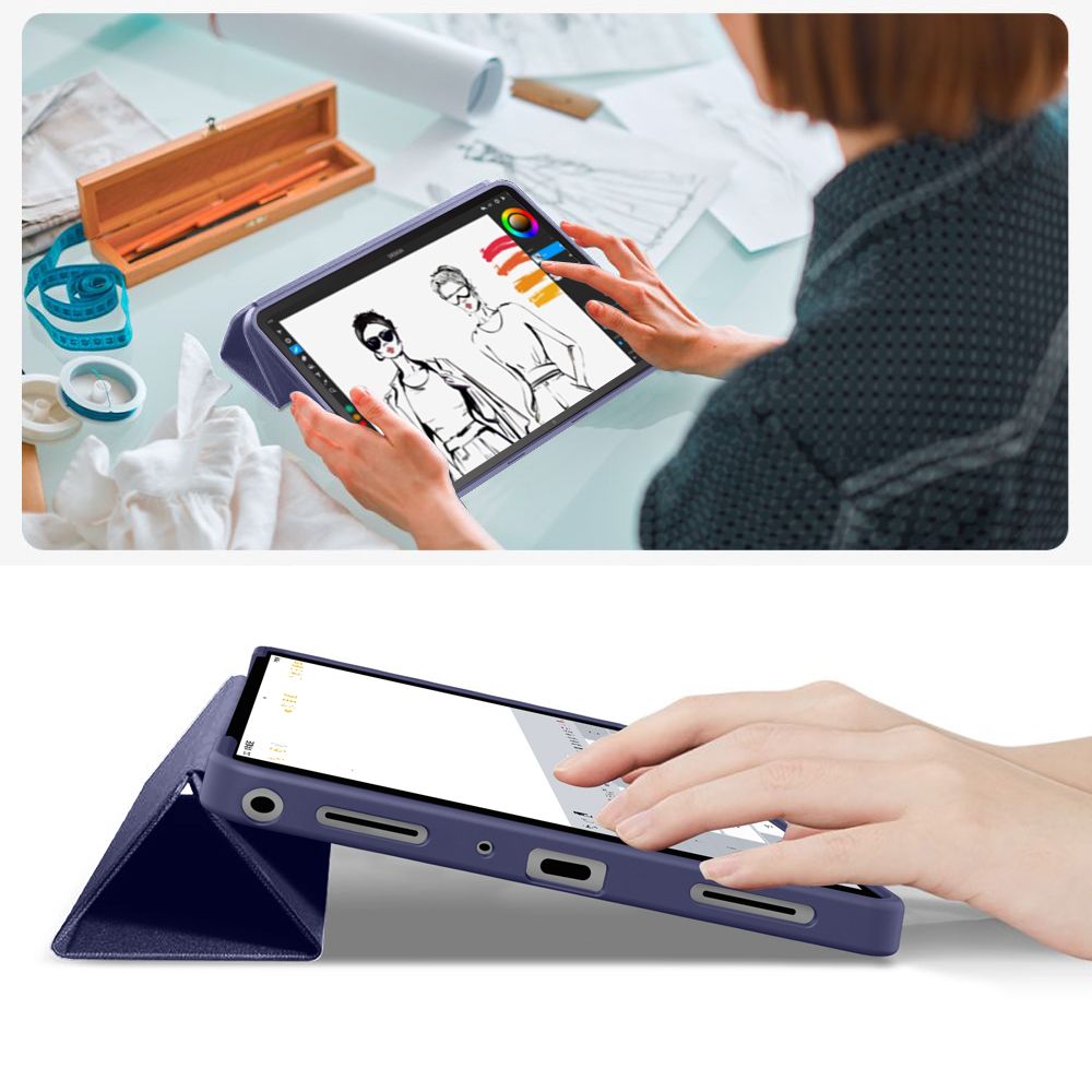 Husa Tech-Protect SmartCase compatibila cu Samsung Galaxy Tab A9 Plus / A11 Plus (X210 / X215 / X216 / X230 / X235 / X236) 11 inch, Navy Blue