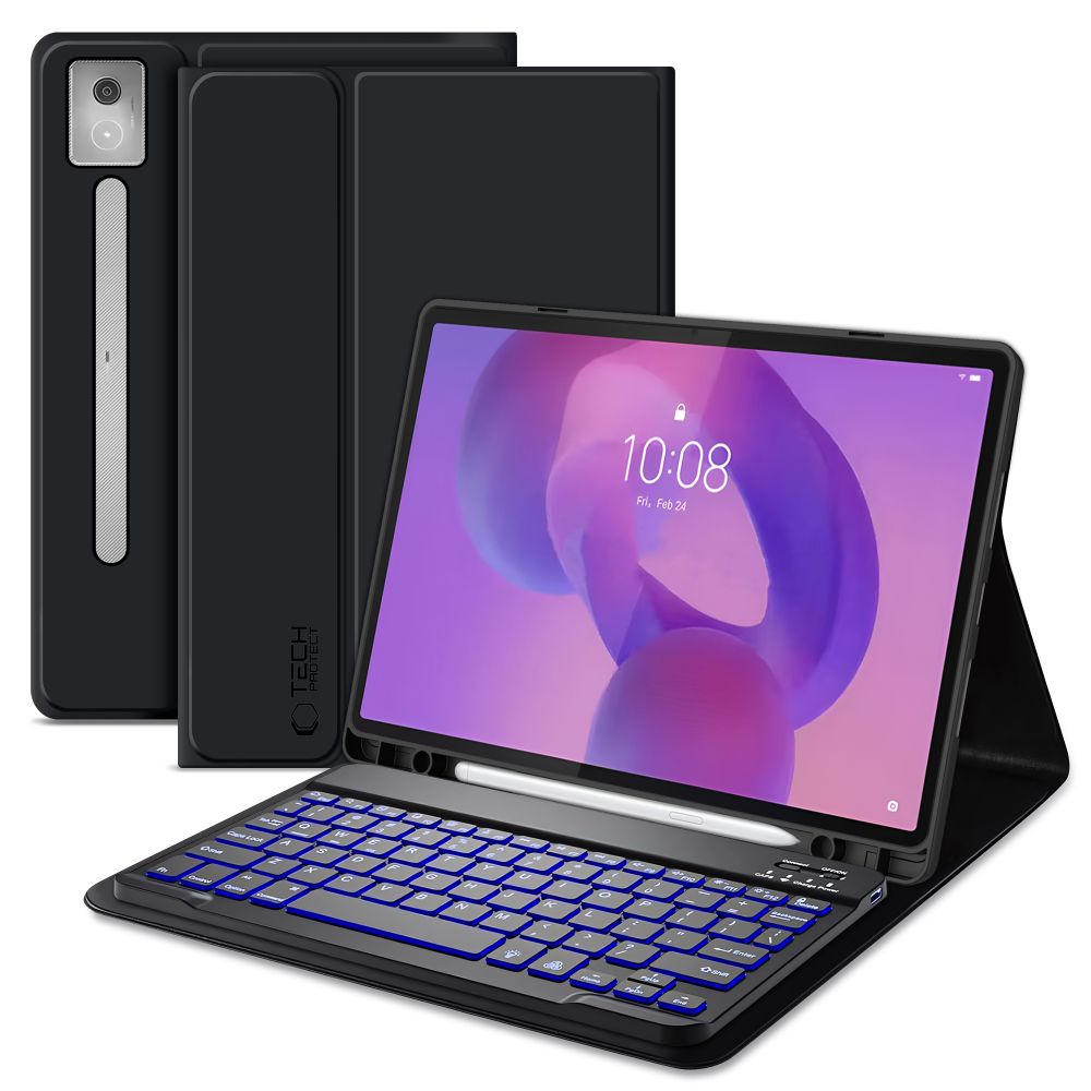 Husa Tech-Protect SmartCase Pen cu tastatura compatibila cu Lenovo Idea Tab Pro 12.7 inch, Negru