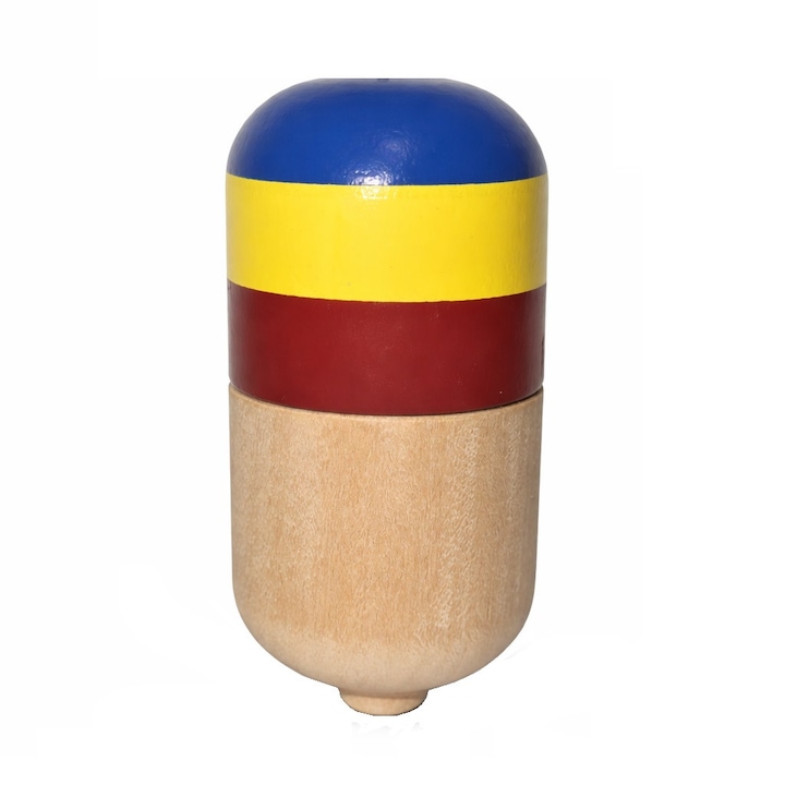 Kendama Pill – Model Bee, Lemn de Fag, Albastru / Galben / Grena