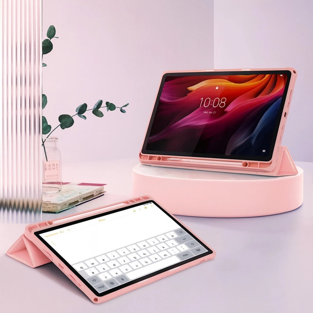 Husa pentru tableta, Strado, compatibila cu Lenovo K11 Plus TB352FU, roz, 11.45"