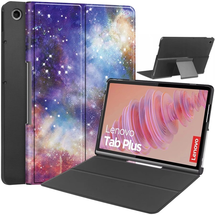 Husa tableta Strado compatibila cu Lenovo Tab Plus TB351FU, functie Smart Cover, suport ajustabil 15x60°