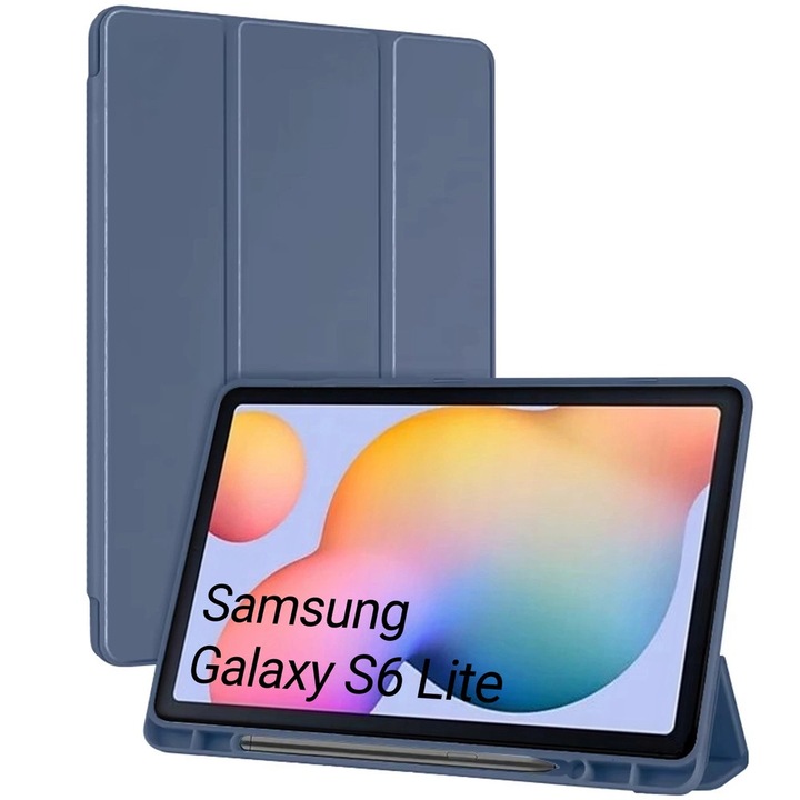 Husa tableta, Strado, compatibila cu Galaxy Tab S6 Lite 22/24, 10.4", albastru