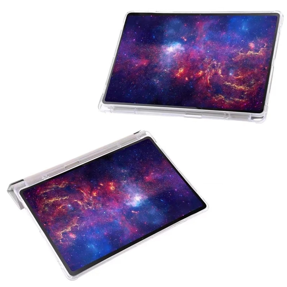Husa tableta Strado Clear Trifold, compatibila cu Samsung Galaxy Tab S6 Lite 22/24, albastra, functie Smart Wake/Sleep, suport ajustabil