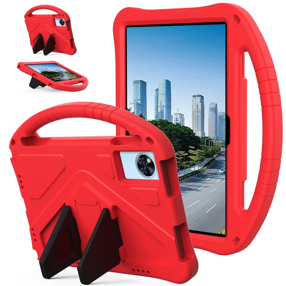 Etui FunColor pentru tablete, 11", pancerna constructie, rosu, set cu suport
