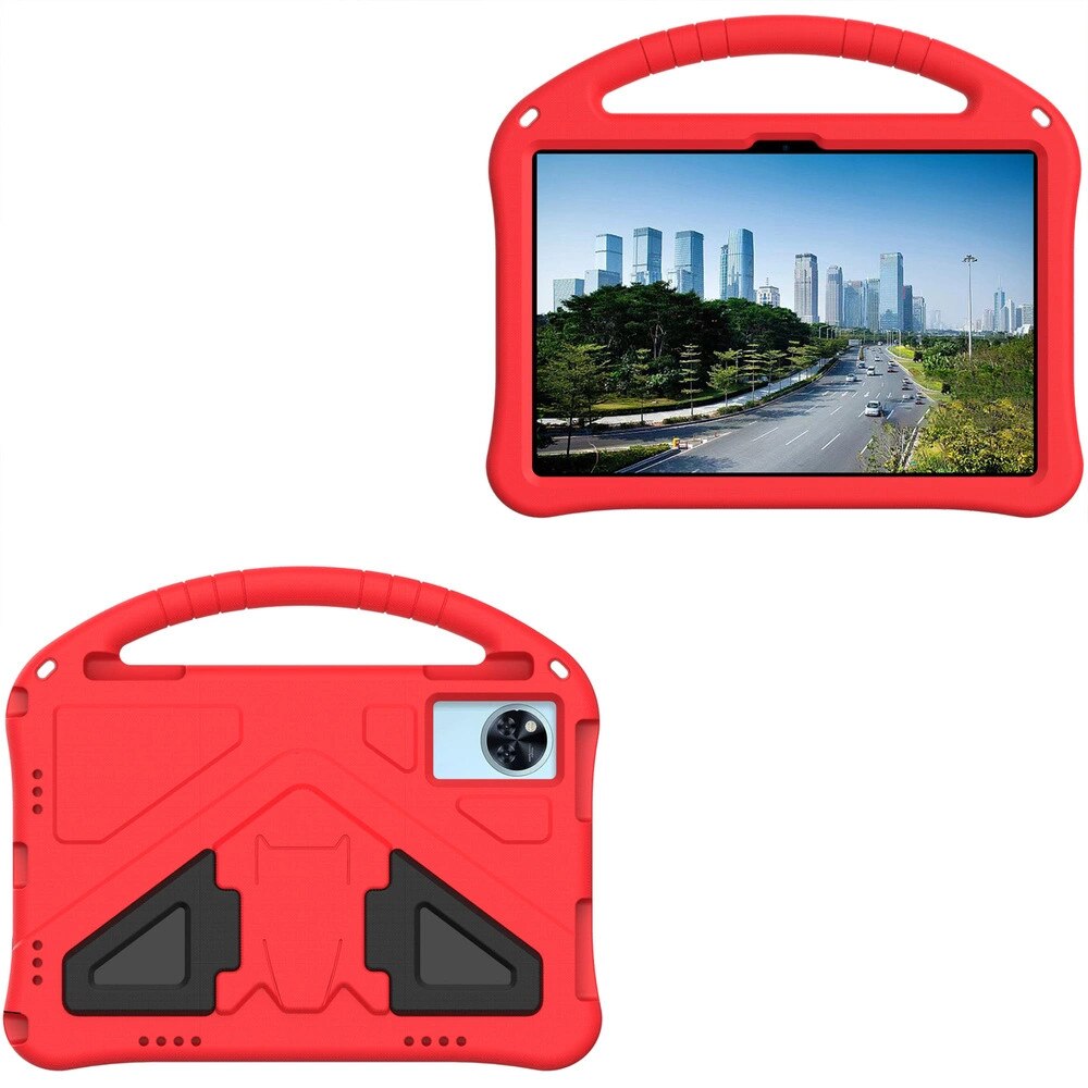 Etui FunColor pentru tablete, 11", pancerna constructie, rosu, set cu suport