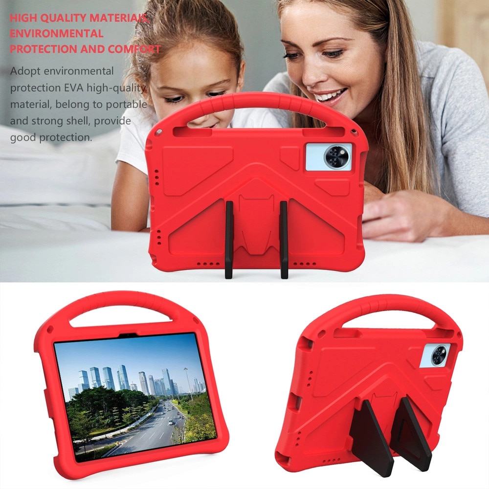 Etui FunColor pentru tablete, 11", pancerna constructie, rosu, set cu suport