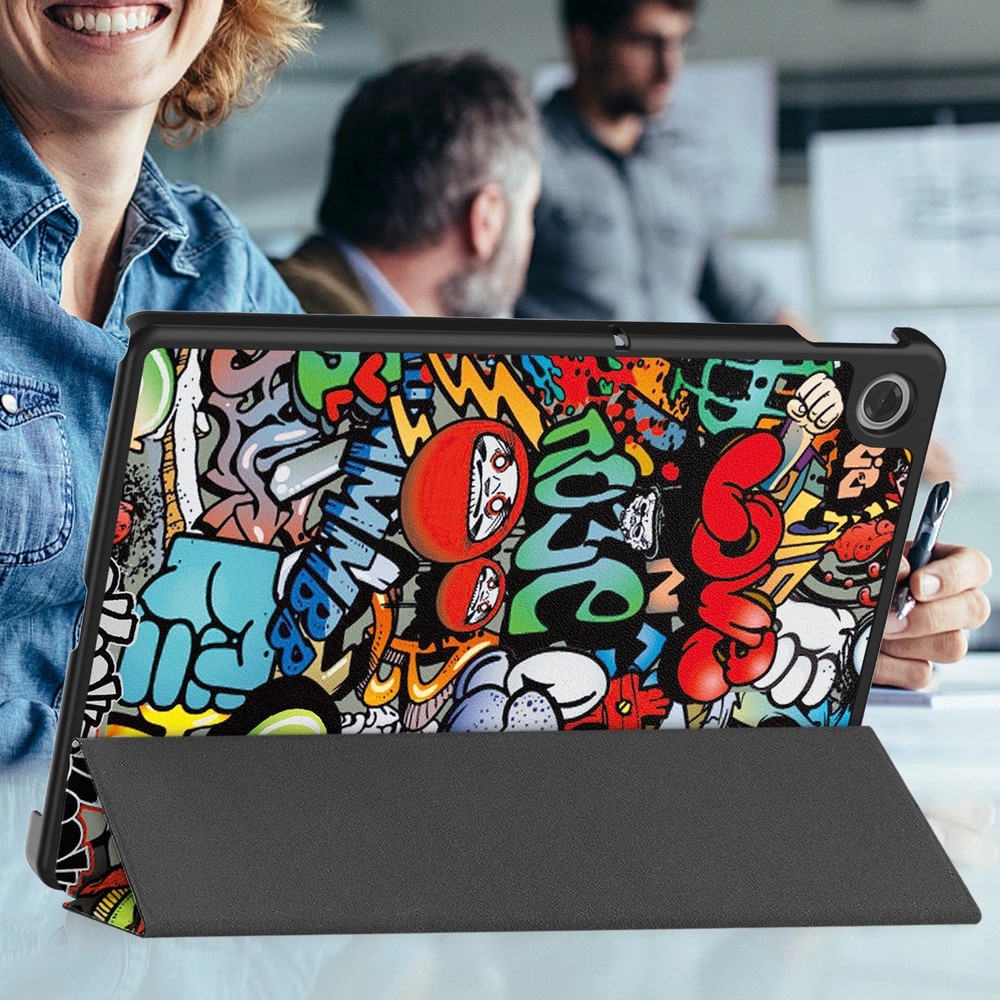 Husa tableta Strado, etui cu clapa, compatibila cu Lenovo Tab 10.1", multicolor, functie Smart Cover, suport ajustabil