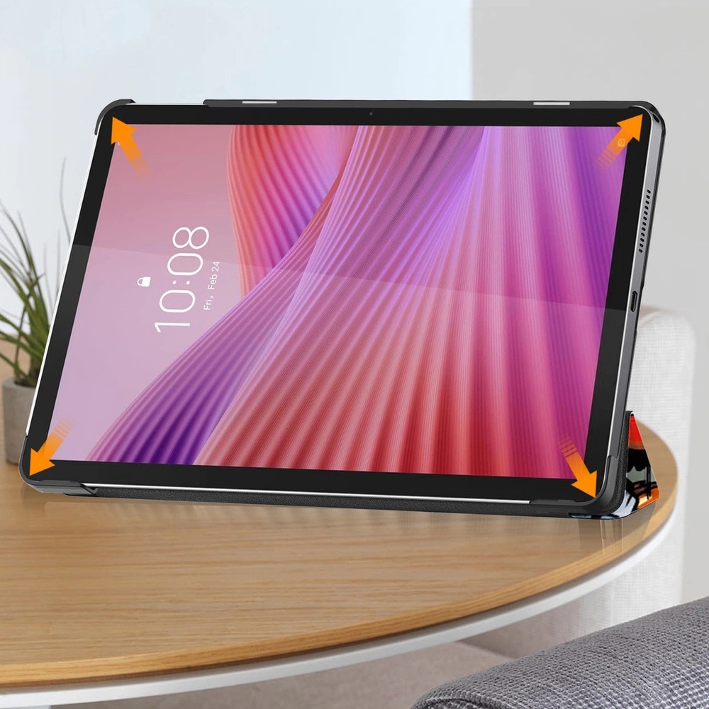 Husa tableta Strado, etui cu clapa, compatibila cu Lenovo Tab 10.1", multicolor, functie Smart Cover, suport ajustabil