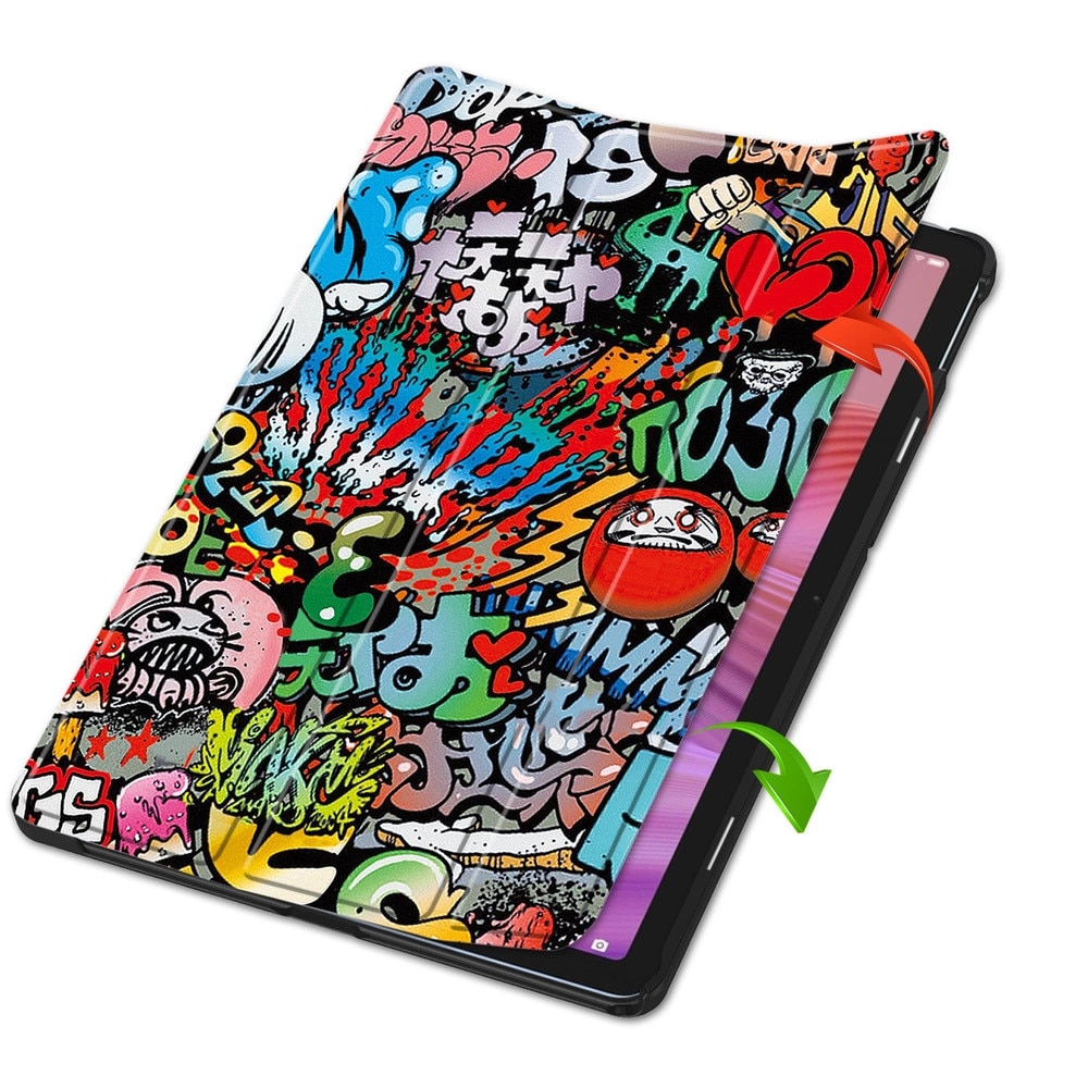 Husa tableta Strado, etui cu clapa, compatibila cu Lenovo Tab 10.1", multicolor, functie Smart Cover, suport ajustabil