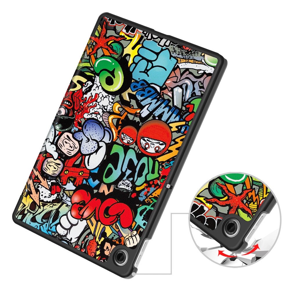 Husa tableta Strado, etui cu clapa, compatibila cu Lenovo Tab 10.1", multicolor, functie Smart Cover, suport ajustabil