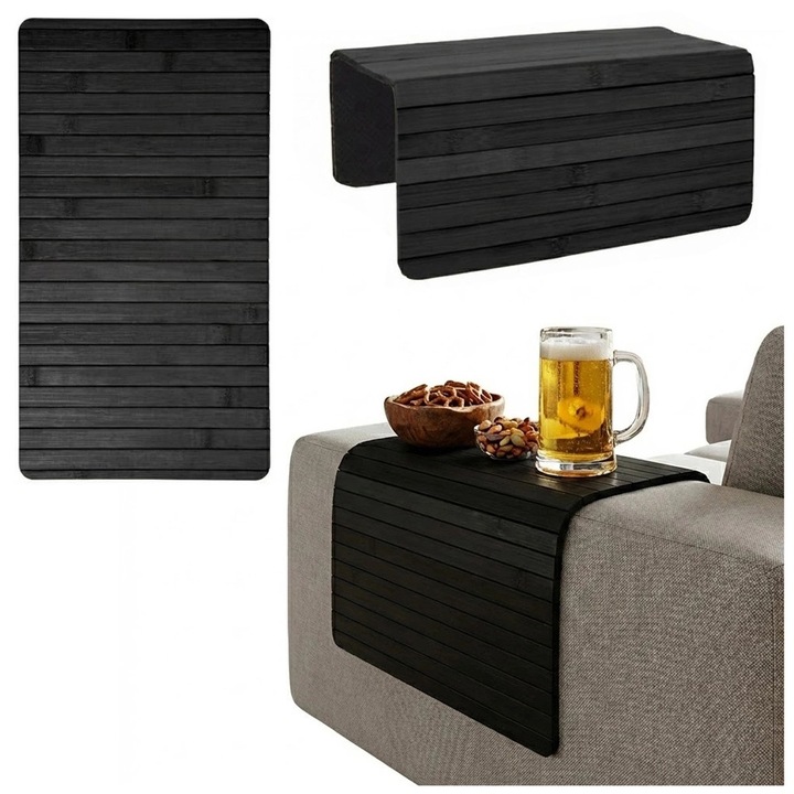 Covoras din bambus pentru suport de canapea, Strado, 44x24cm, design minimalist, protectie pentru mobila