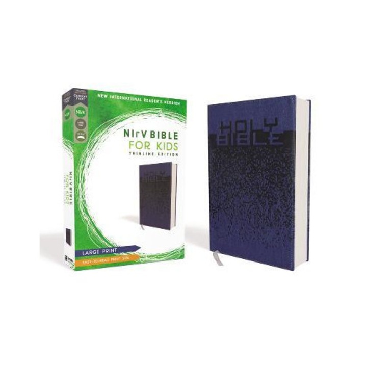 Nirv, Bible For Kids, Large Print, Leathersoft, Blue, Comfort Print: Thinline Edition - Zondervan