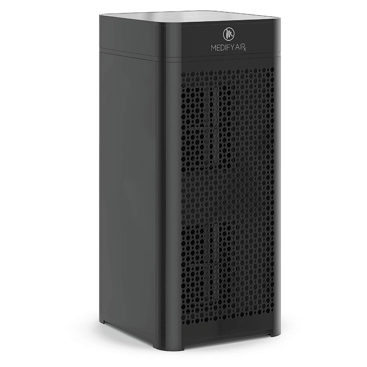 Purificator aer Oberon 520, Pana la 62 m2, Filtru HEPA antivirus de mare eficienta H13, Super-ioni ecologici, Negru