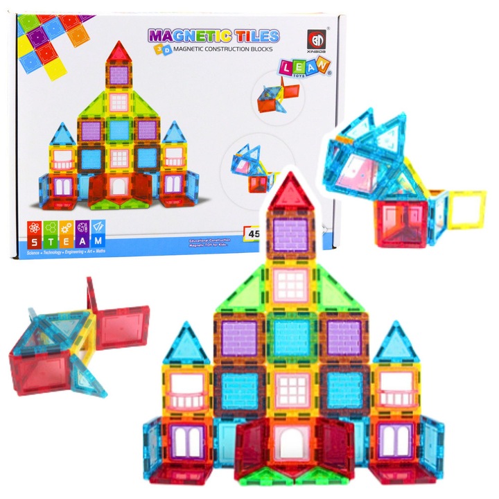 Комплект за 3D конструиране, LEAN Toys, 45 елемента, 20x5,5x28,5 см