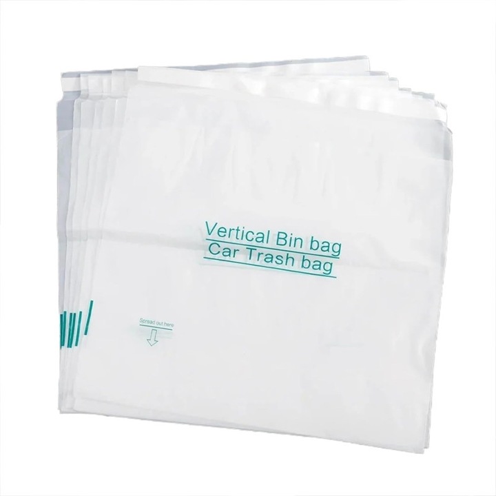 Cos de gunoi multifunctional, transparent, 100 bucati, 25x25cm, rezistent la scurgeri, biodegradabil