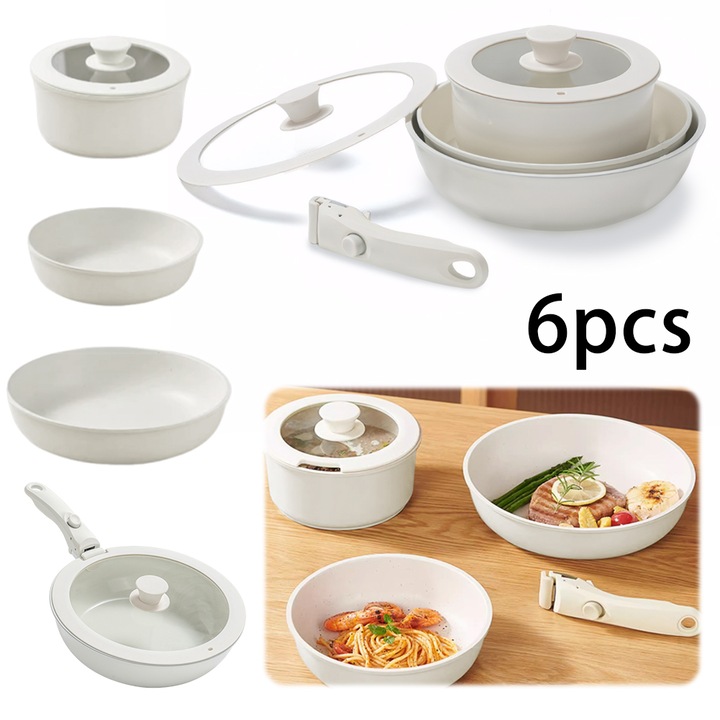 Set De Oale Glazura ceramica - 6 Piese, Ultrixe, Este compatibil cu mai multe aragazuri, inclusiv aragazuri cu inductie si aragazuri pe gaz, Alb