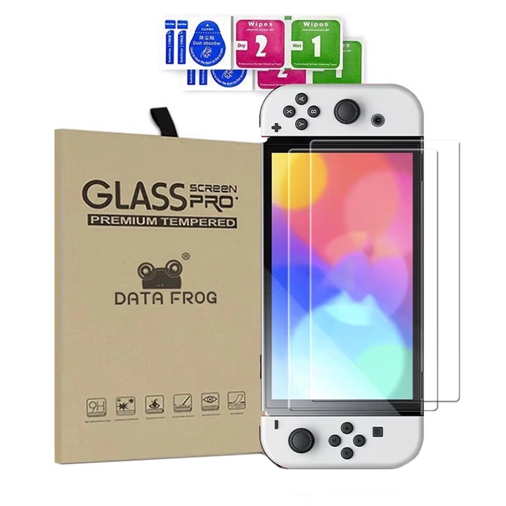 Закалено стъкло за Nintendo Switch OLED, Strado, 9H, комплект 2 броя, 94x165мм, с олеофобно покритие