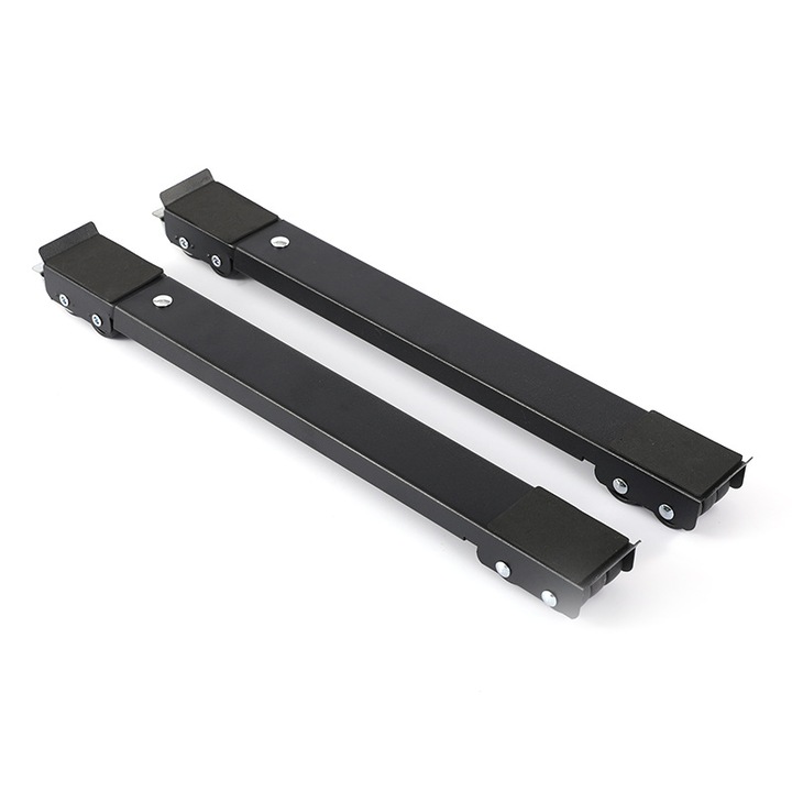 Rulmenti extensibili pentru mobila, TodyJeyHo, suport puternic, 12 roti, set 2 bucati, culoare negru, dimensiune ajustabila 42x69cm