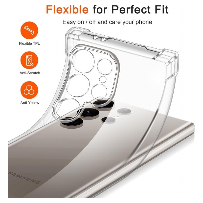 Husa Upzz® Shock Armor Compatibila Cu Samsung Galaxy S26 ULTRA, Protectie Sporita, Silicon, Transparenta