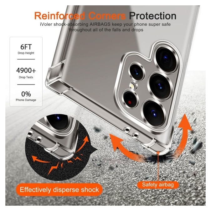 Husa Upzz® Shock Armor Compatibila Cu Samsung Galaxy S26 ULTRA, Protectie Sporita, Silicon, Transparenta