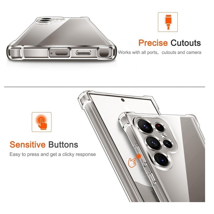 Husa Upzz® Shock Armor Compatibila Cu Samsung Galaxy S26 ULTRA, Protectie Sporita, Silicon, Transparenta
