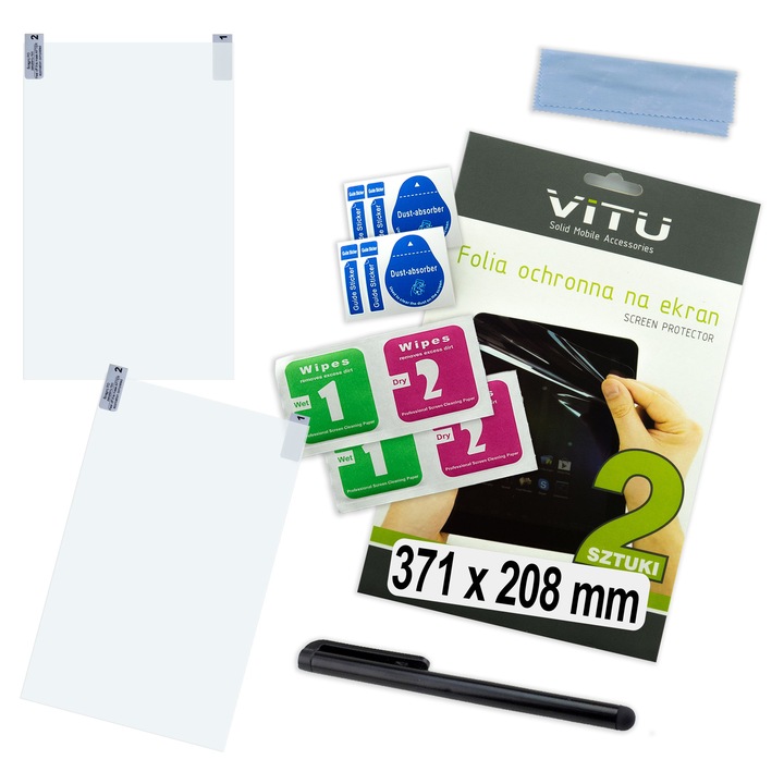 Univerzális laptop/notebook védőfólia, VITU, 2 darab, 371x208mm, 16,7"