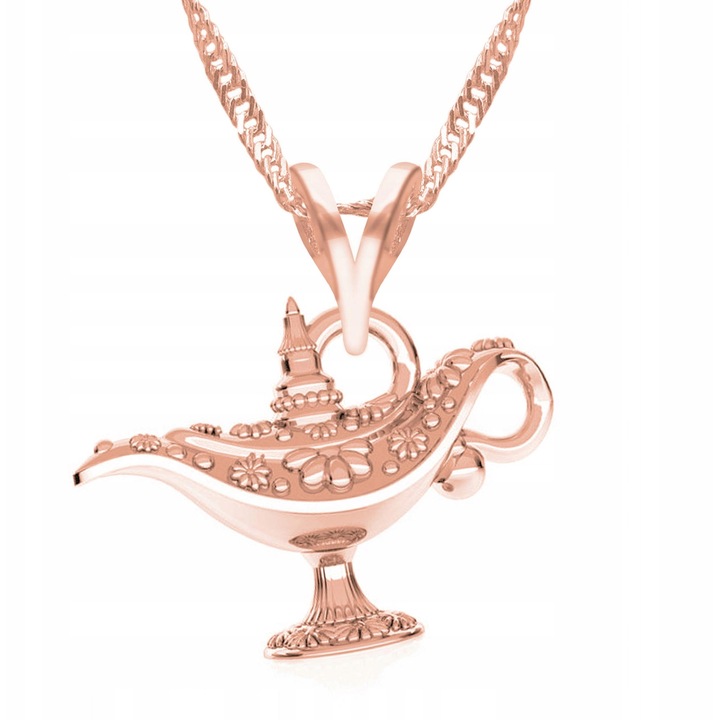 Colier Larezo, argint 925, roz cu aur, 52cm + 3cm, design elegant