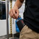 Мъжки Портфейл от Алуминий, RFID Защита, Черен Карбон, Мъжки Портфейл Алуминиев Корпус Изваждащ се Тип - Тънък Портативен RFID Защита 10x7x2см