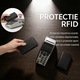 Мъжки Портфейл от Алуминий, RFID Защита, Черен Карбон, Мъжки Портфейл Алуминиев Корпус Изваждащ се Тип - Тънък Портативен RFID Защита 10x7x2см