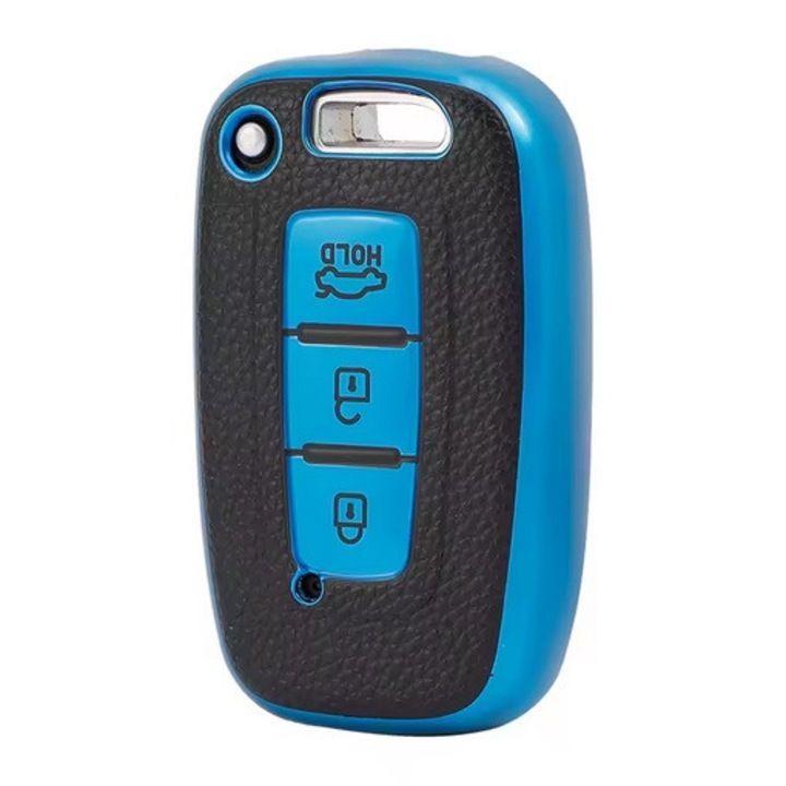 Husă pentru cheie VTH, albastru, silicon TPU, 3 butoane