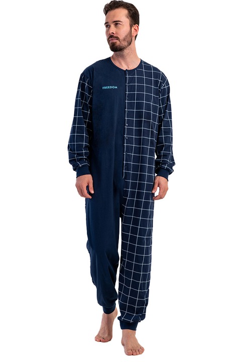 Férfi pizsama overall jumpsuit Vienetta Man, Grid Chill modell
