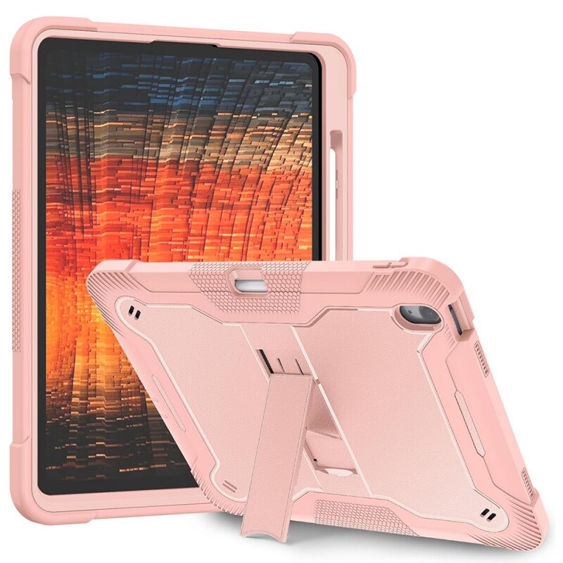 Husa Sigloo pentru iPad Air 13 (2025/2024 M3/M2), 13", Folie de sticla 9H, Suport Pliabil, Design Robust, Roz