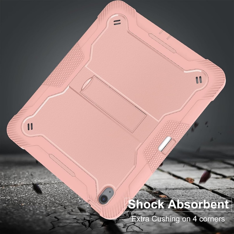 Husa Sigloo pentru iPad Air 13 (2025/2024 M3/M2), 13", Folie de sticla 9H, Suport Pliabil, Design Robust, Roz