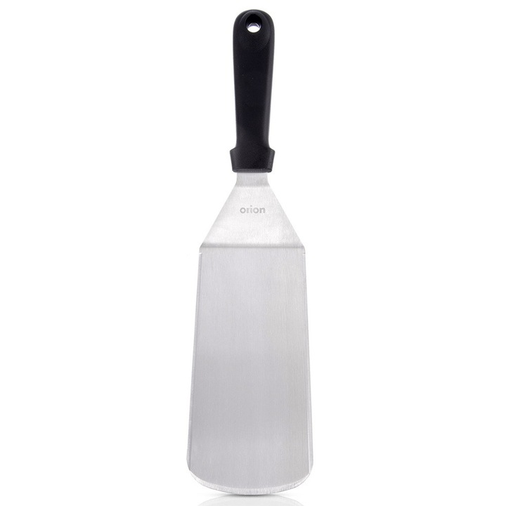 Spatula Lata De Bucatarie Orion De 31 Cm, Confectionata Din Otel Inoxidabil De Top, Perfecta Pentru A Intoarce Pestele, Clatitele Sau Omletele Fara A Le Rupe, Dispune De Maner Negru Confortabil Si Se Curata Foarte Facil Direct In Masina De Spalat Vase