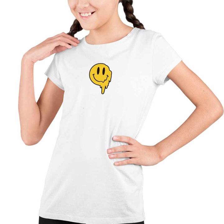 Tricou Copii Fete Emoji Smile Topit, Fehér