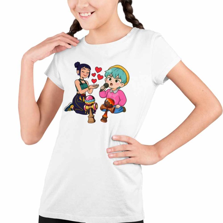 Tricou Copii Fete Kendame Huntrix Zoey Baby Saja Boys Kpop, Fehér