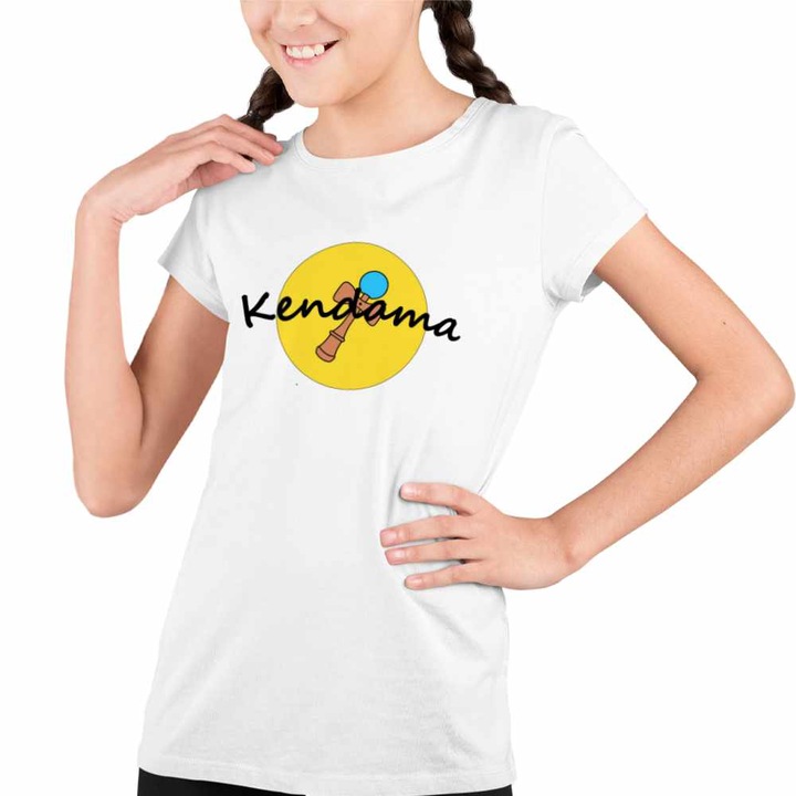 Tricou Copii Fete Kendama Toata Ziua All Day Gaming, Fehér