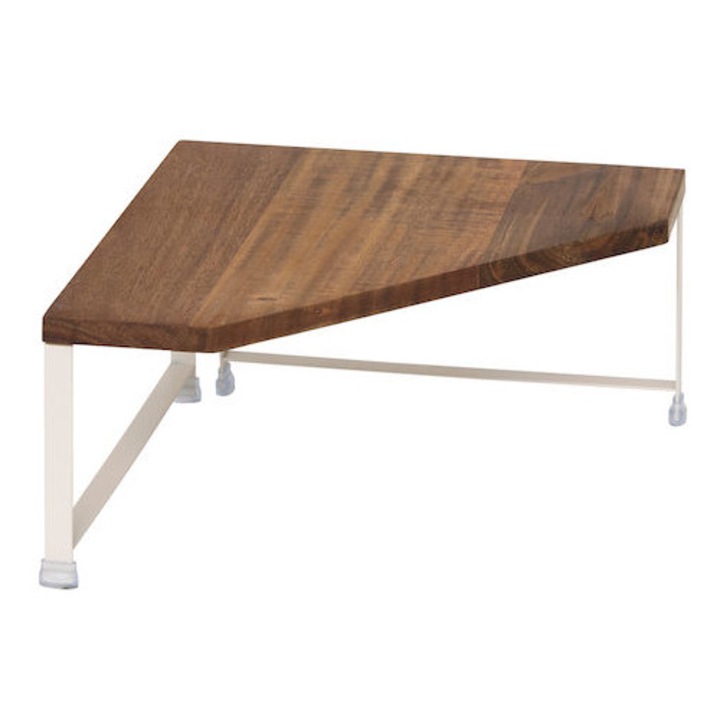 Raft de colt 5five Simple Smart, metal si lemn acacia, bej, pentru living, baie sau bucatarie