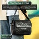 Мъжка чанта за рамо от естествена кожа, IMODIX®, Множество отделения, Регулируема презрамка, 25x18x6 см, Модел 6177, Черна